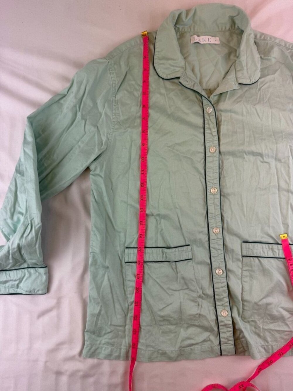 LAKE Pajamas Long Sleeve Pants Set Size Medium in Light Mint Green - Picture 8 of 15